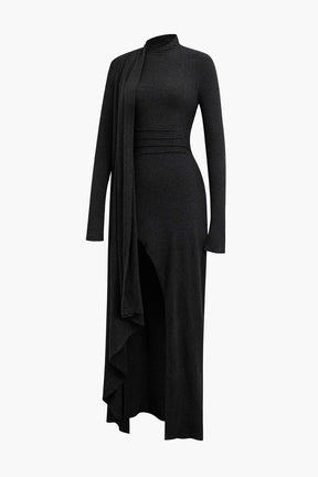 Robe longue jersey grise charme