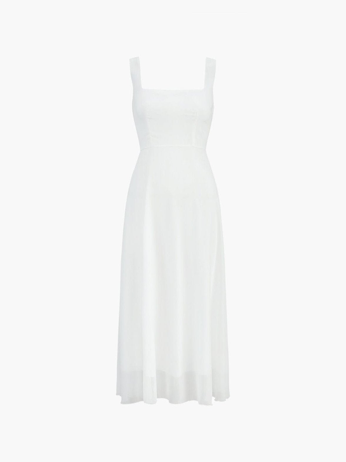 Robe longue blanche détail du dos grâce