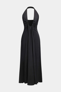 Robe longue dos nu noire élégante vue de dos étoile