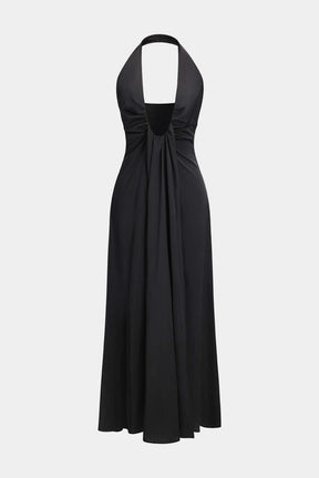 Robe longue dos nu noire élégante vue de dos étoile