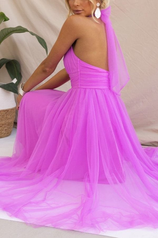 Robe élégante rose pâle volupté
