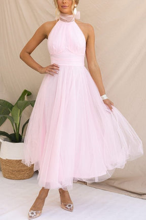 Robe longue rose majesté