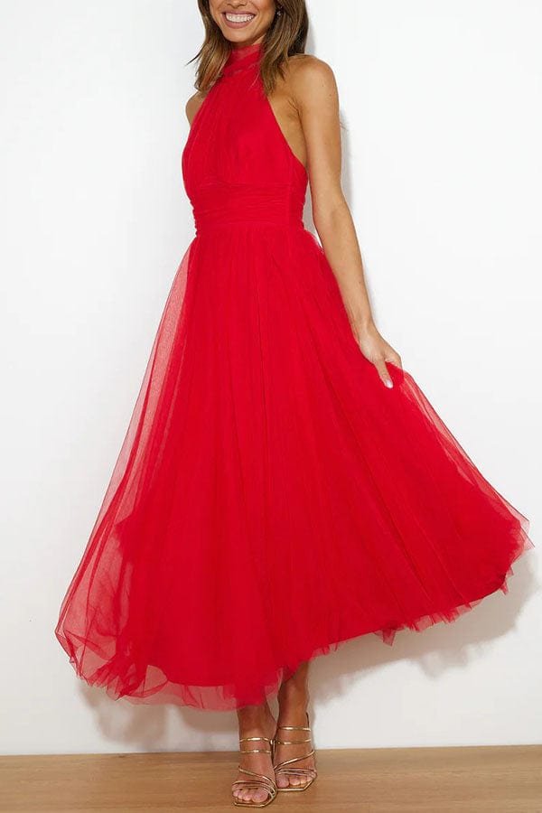 Robe longue col montant enchantement