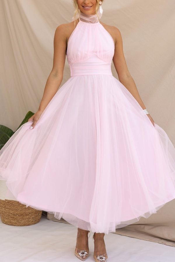 Robe longue rose élégante harmonie