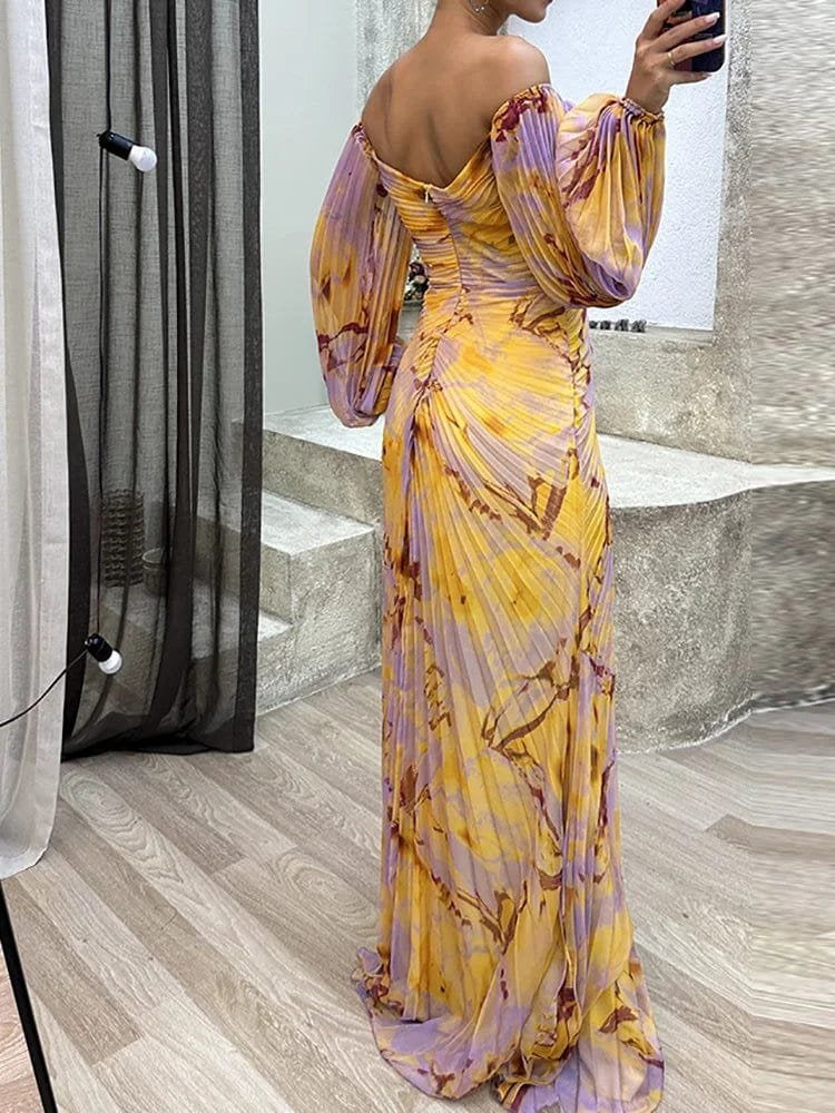 Robe longue fluide sophistiquée gracieux