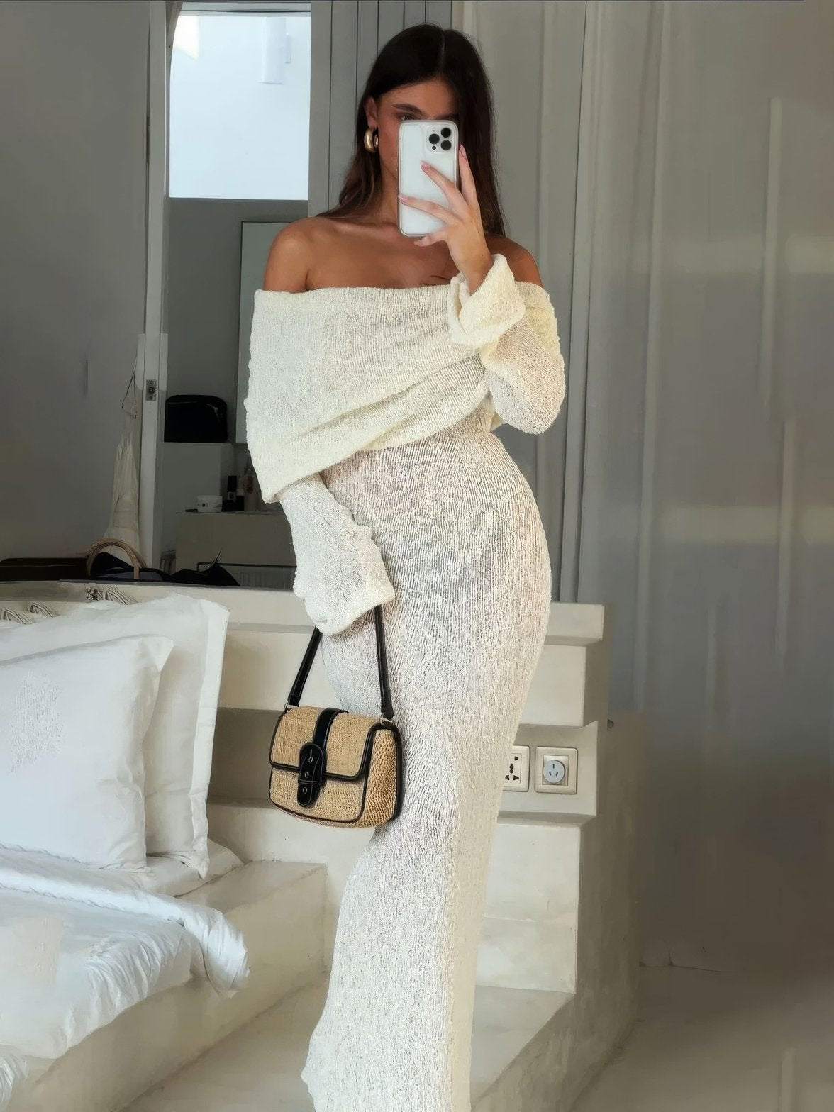 Robe longue fluide blanc éclatant zéphyr