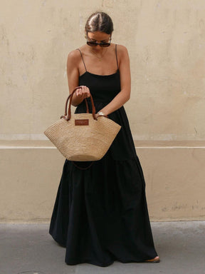 Robe maxi dos nu détail fleur