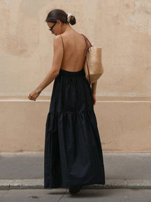 Robe maxi dos nu fluide brise