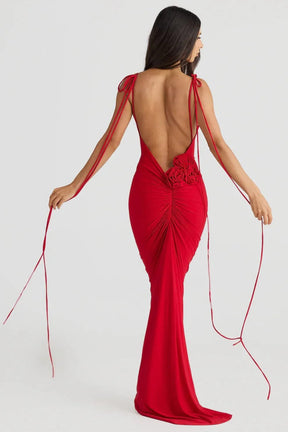Robe longue à roses décoratives - Étoile