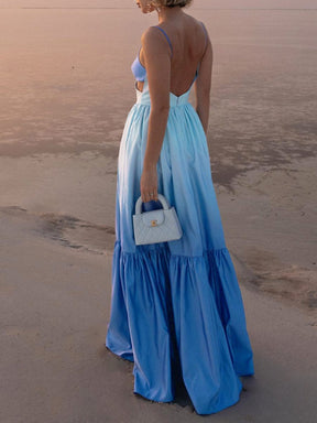 Robe longue dos nu fluide étoile