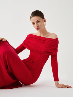 Robe maxi drapée élégance