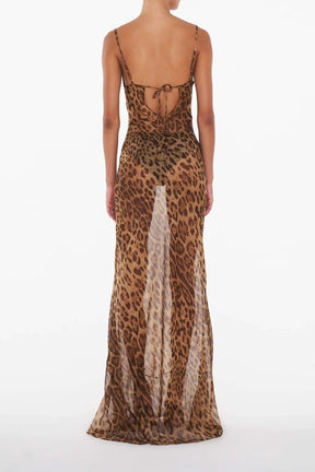 Robe longue imprimé léopard sublime