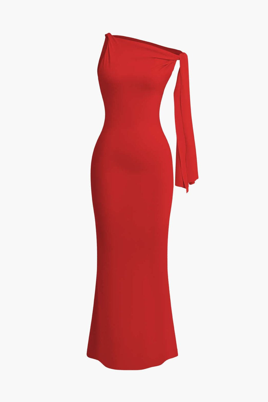 Robe Longue Élégante à Nœud Asymétrique