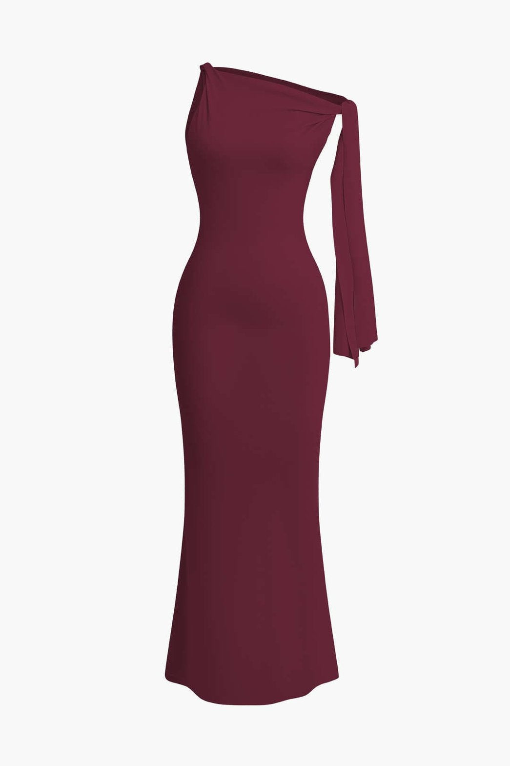 Robe Longue Élégante à Nœud Asymétrique