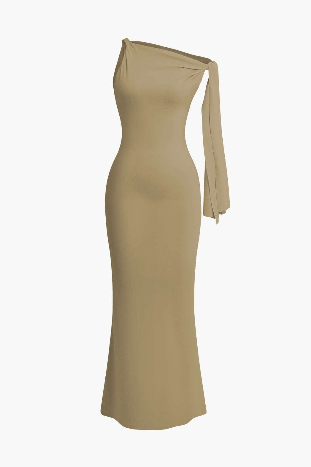 Robe Longue Élégante à Nœud Asymétrique
