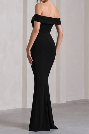 Robe de soirée épaules nues crystal