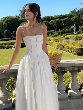 Robe longue fluide blanche harmonie