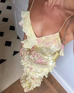 Robe longue dos nu rosée