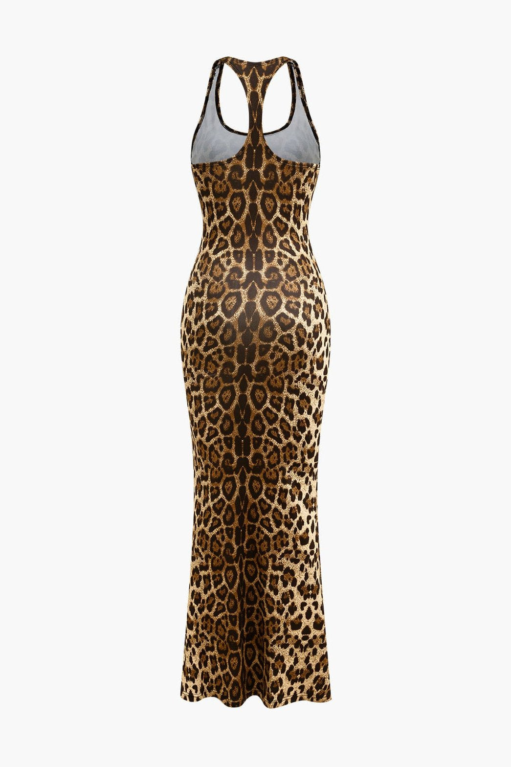 Robe longue léopard dos nu vue de dos étoile