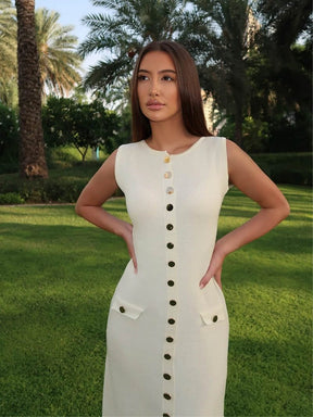 Robe maxi fluide ivoire douceur