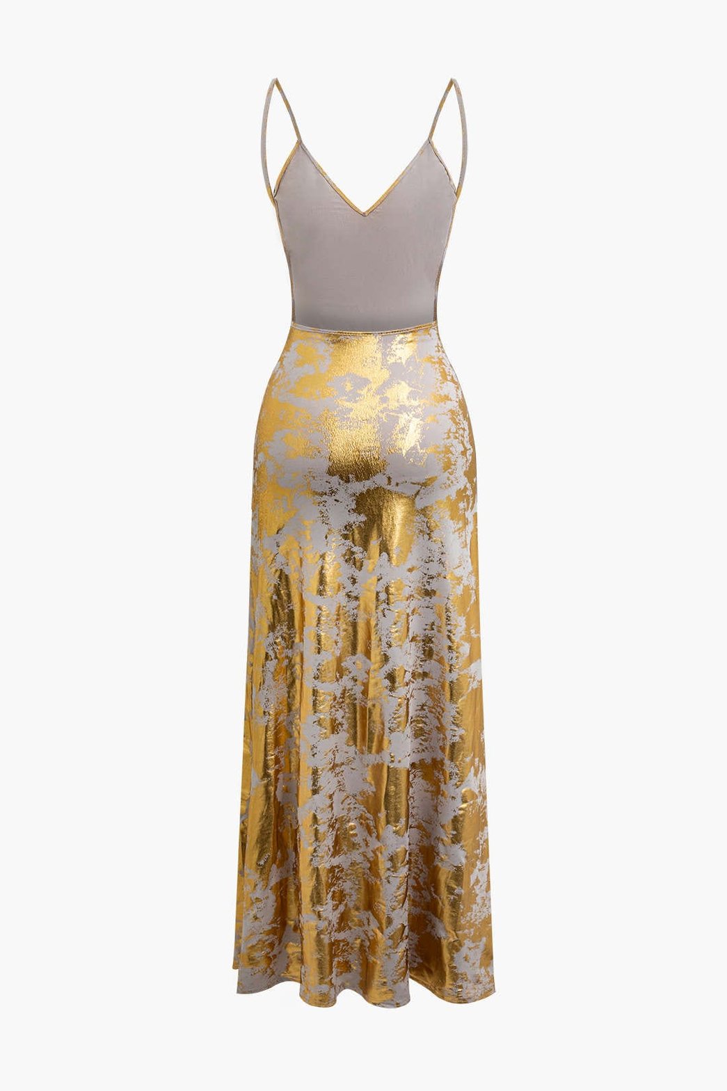 Robe longue effet métallisé lune