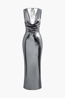 Robe longue élégante vue complète rubis