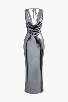Robe longue élégante vue complète rubis
