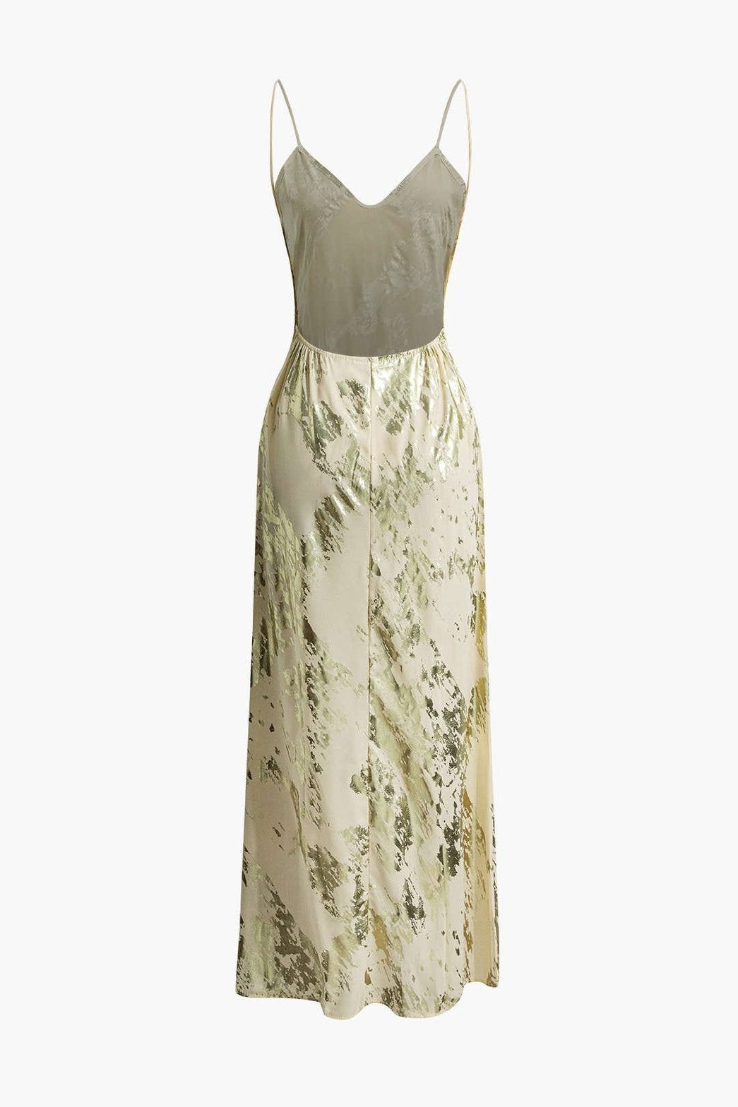 Robe longue effet doré diamant