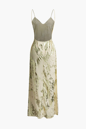 Robe longue effet doré diamant