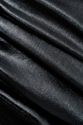 Robe plissée fendue métallisée opale