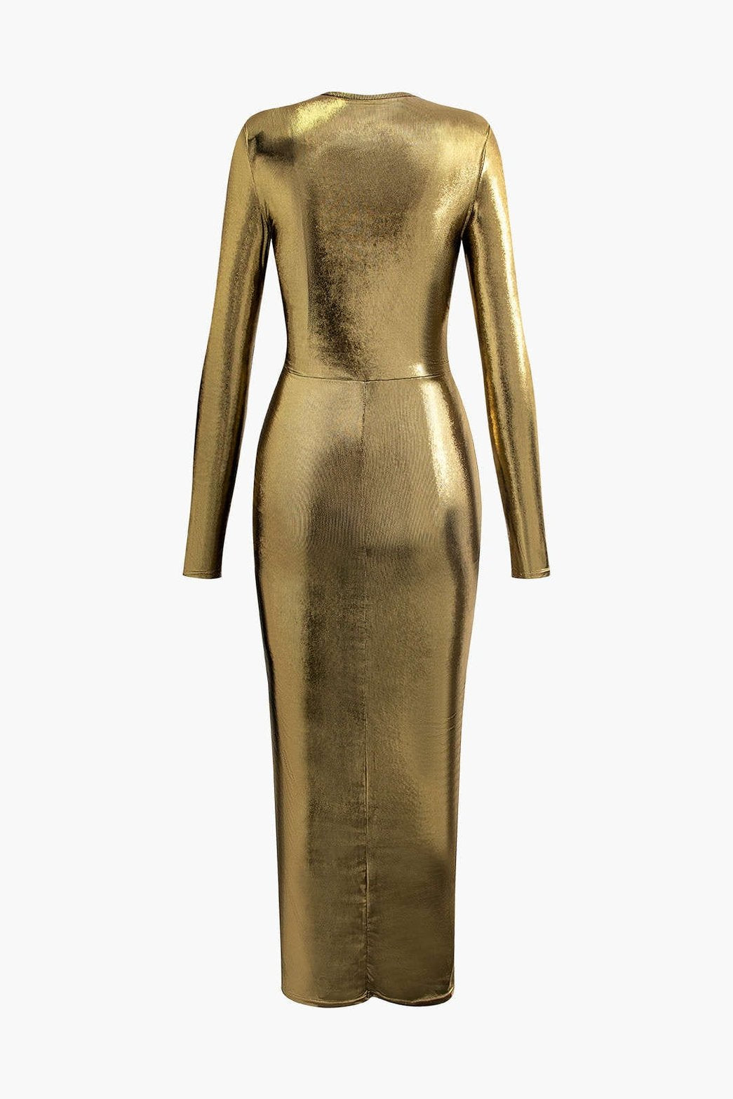 Robe de soirée moulante dorée lune