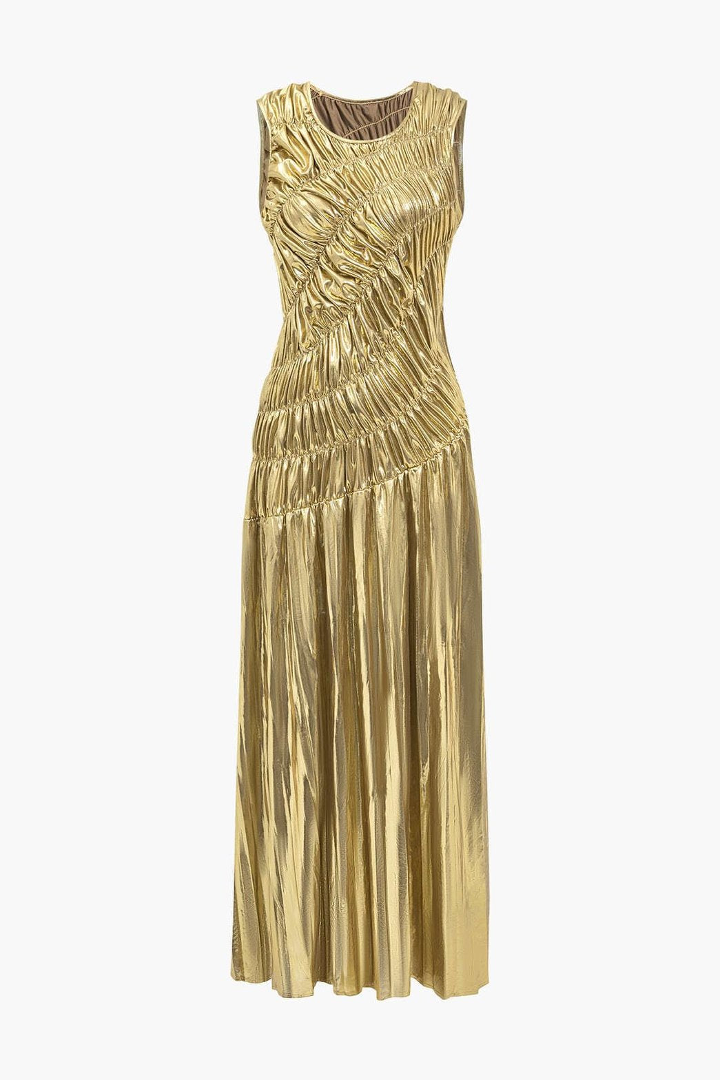 Robe de soirée longue dorée brille