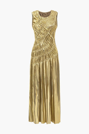Robe de soirée longue dorée brille