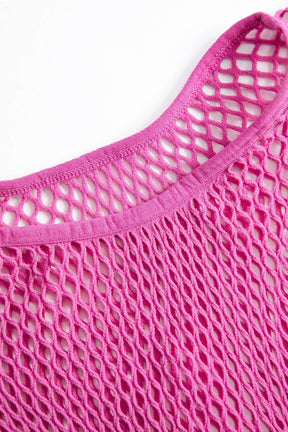 Robe maille rose transparente vue arrière douceur