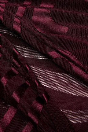Détail du tissu mesh de la robe longue - Aria