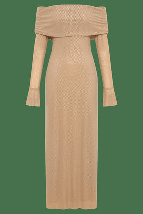 Robe soirée élégante ambre