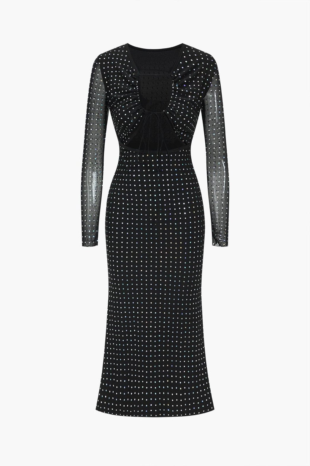 Robe longue à paillettes noire élégante étoile