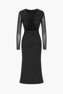 Robe longue à paillettes noire élégante étoile