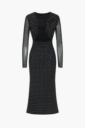 Robe longue à paillettes noire élégante étoile