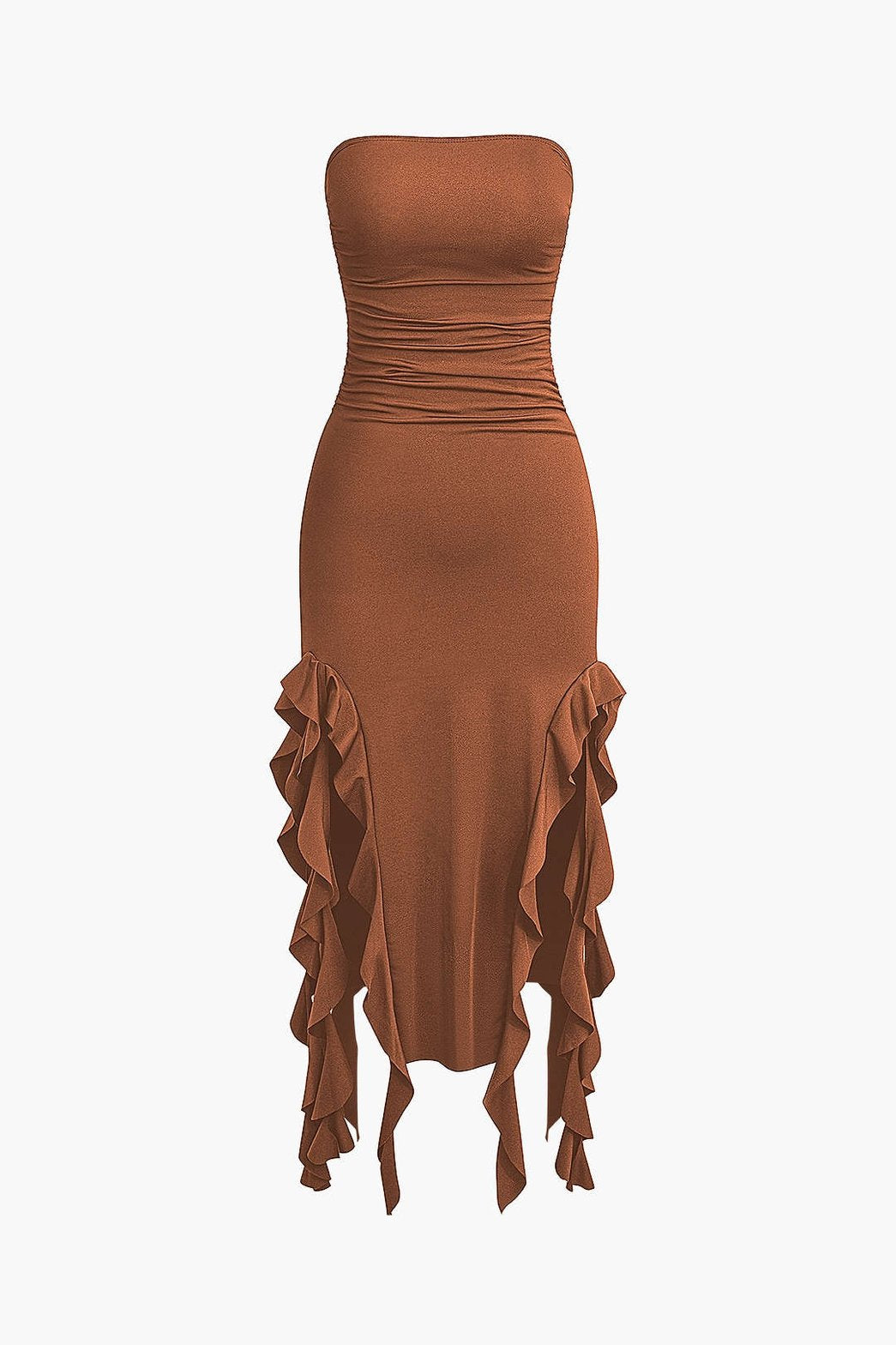 Robe Longue Plissée Asymétrique Élégante