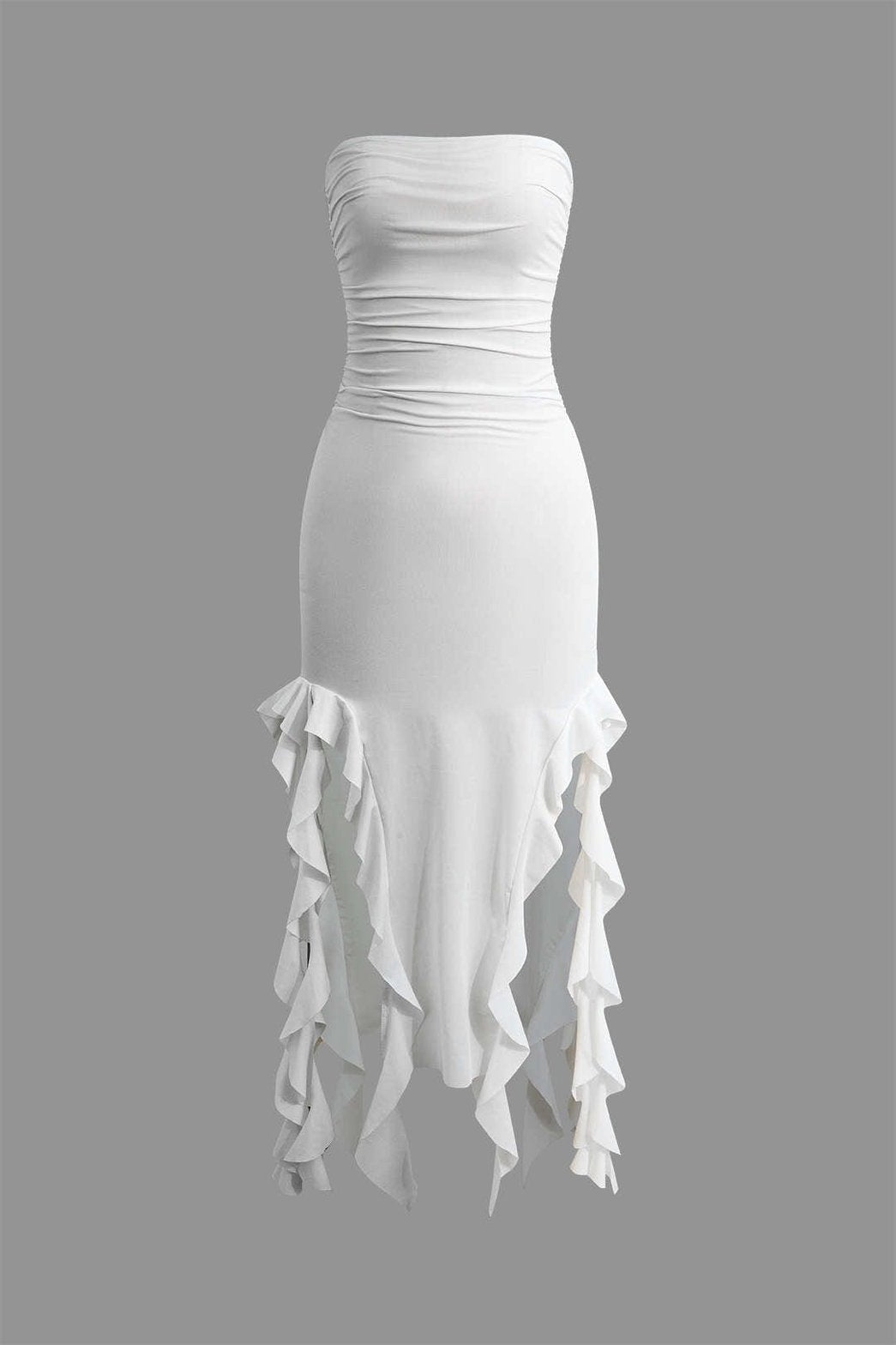 Robe Longue Plissée Asymétrique Élégante