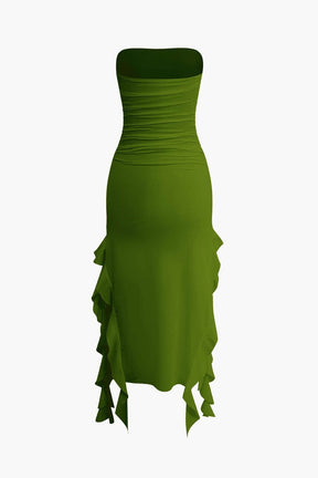 Robe Longue Plissée Asymétrique Élégante