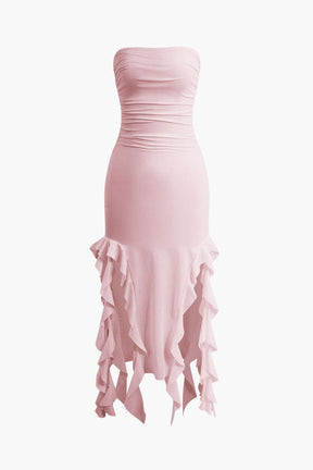Robe Longue Plissée Asymétrique Élégante