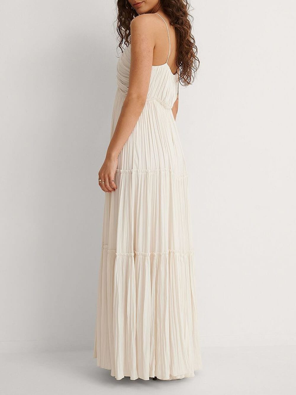 Robe longue blanche fluide étoile