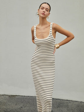 Robe tricot rayée casual sérénité