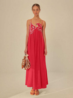 Robe maxi motif poisson vague