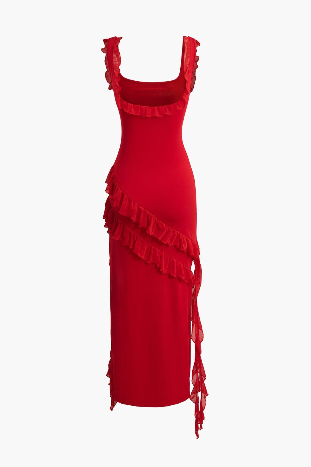 Robe fendue rouge passion