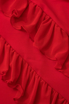 Robe de cocktail rouge rubis