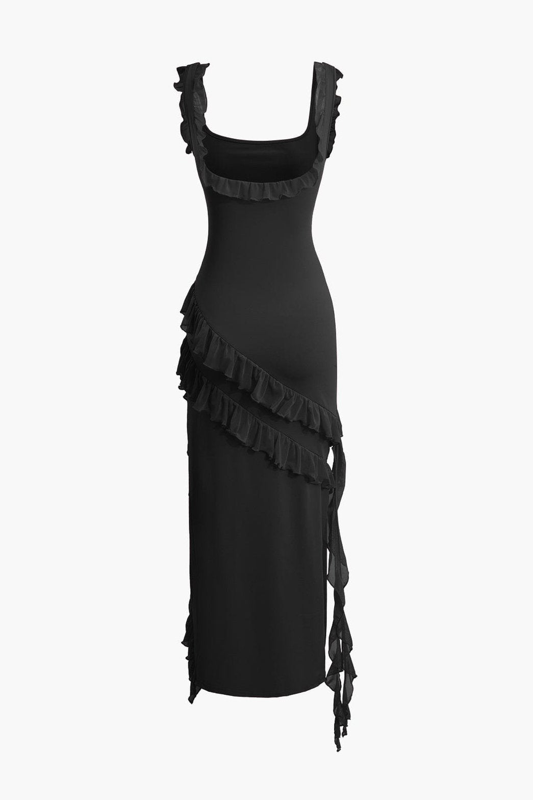 Robe volantée rouge lune