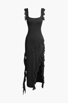 Robe longue rouge perle